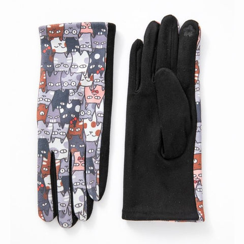 Cat Clutter Touch Screen Gloves