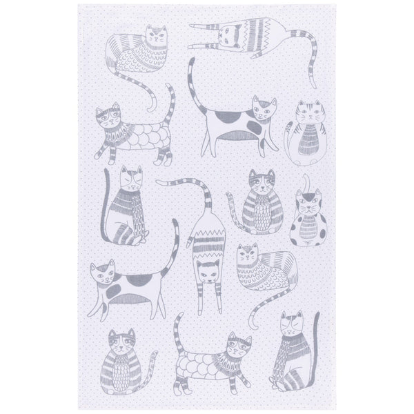 Cat Print London Grey Floursack Dishtowels - Set of 2 - Lady of the Lake
