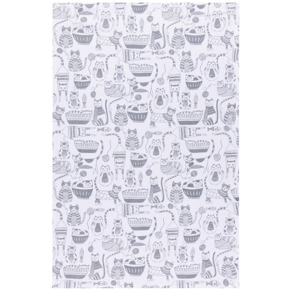 Cat Print London Grey Floursack Dishtowels - Set of 2 - Lady of the Lake