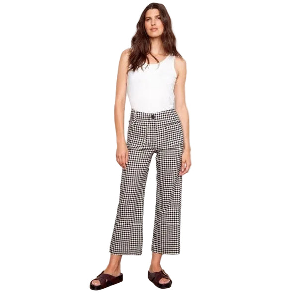 Celine Gingham Cropped Linen Blend Pants - Lady of the Lake