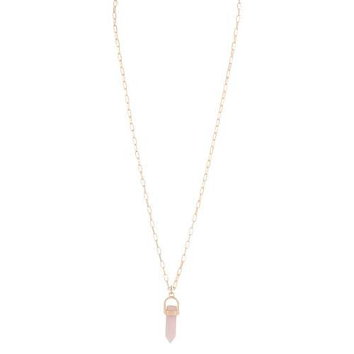 Charlotte Long Necklace With Stone Pendant - Lady of the Lake
