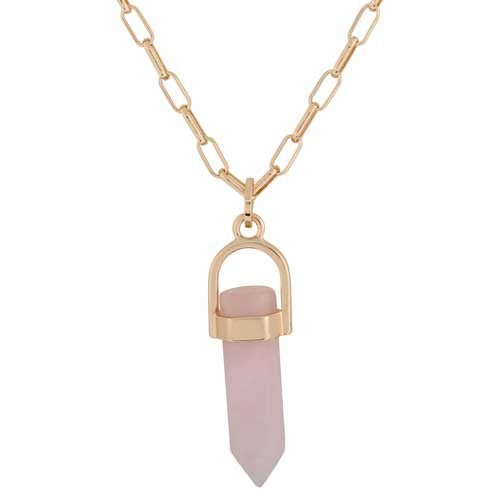 Charlotte Long Necklace With Stone Pendant - Lady of the Lake
