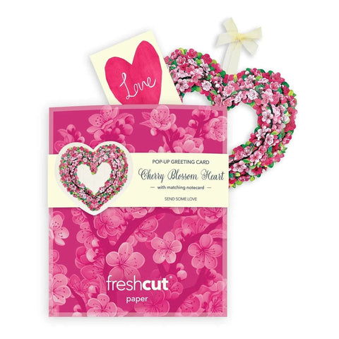 Cherry Blossom Heart - Mini Pop - up Greeting Card - Love - Lady of the Lake