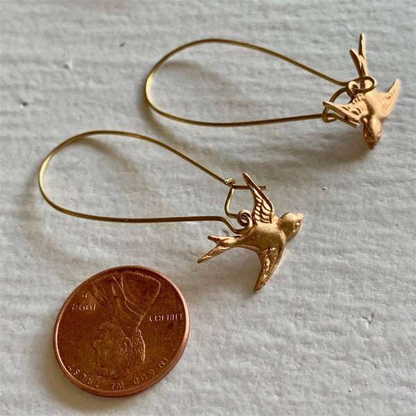 Chicago Art Deco Style Drop Earrings In Brass - Lady of the Lake