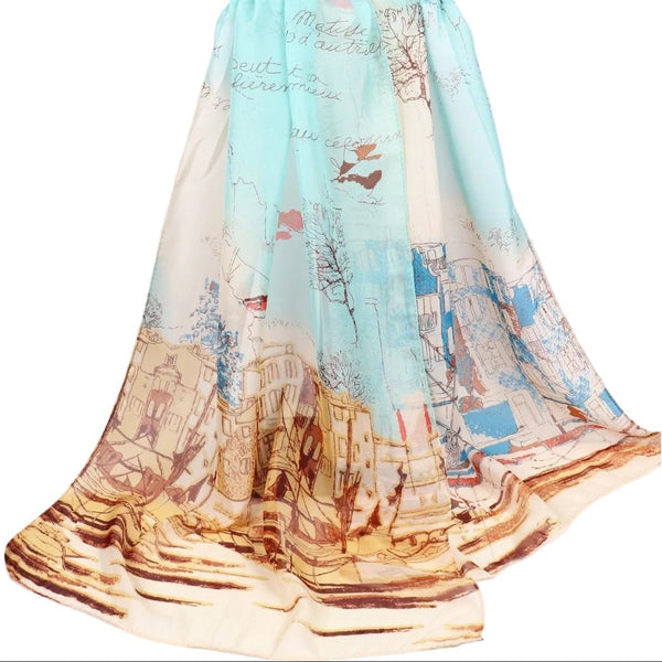 Chiffon Scarf - Cityscape - Lady of the Lake