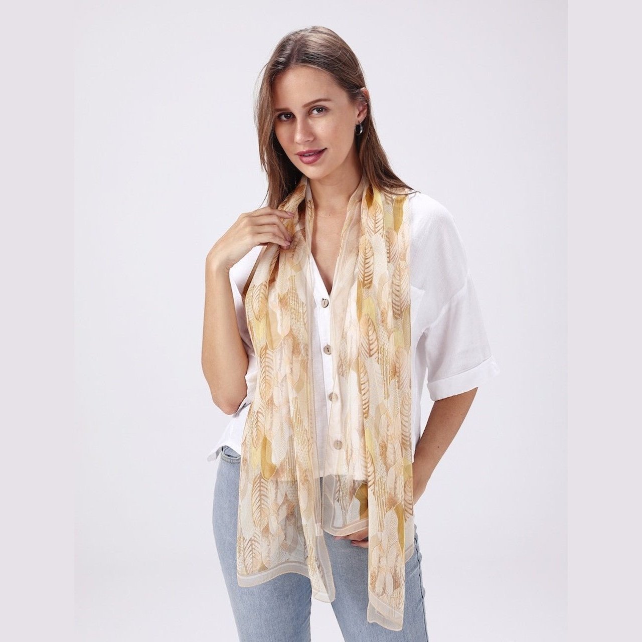 Chiffon Scarf - Feathers