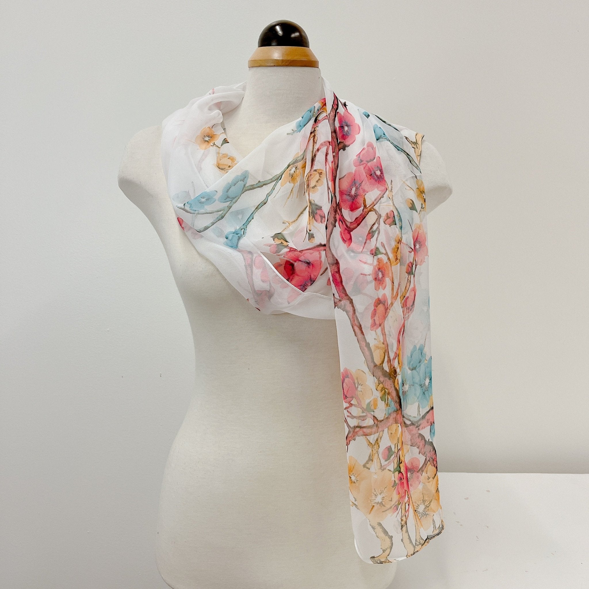 Chiffon Scarf - Floral Branches