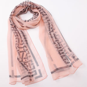 Chiffon Scarf - Greek Key - Lady of the Lake