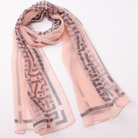 Chiffon Scarf - Greek Key - Lady of the Lake