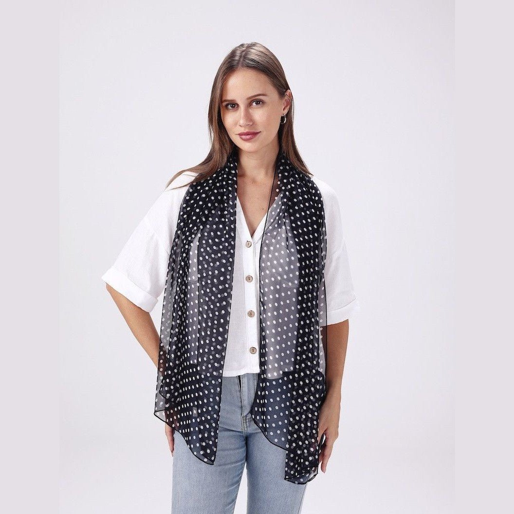 Chiffon Scarf - Polka Dots - Lady of the Lake