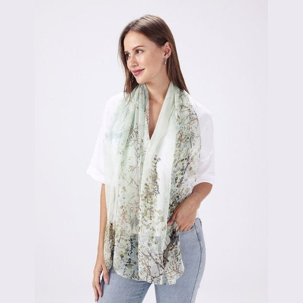 Chiffon Scarf - Soft Subtle Forest