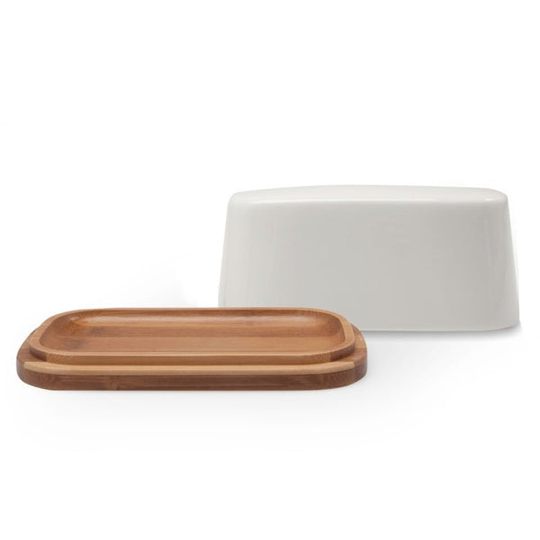 Classic Butter Dish With Bamboo Base - Lady of the Lake