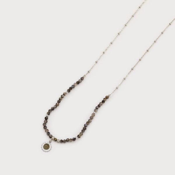 Claudia Long Necklace With Sun Medallion - Lady of the Lake