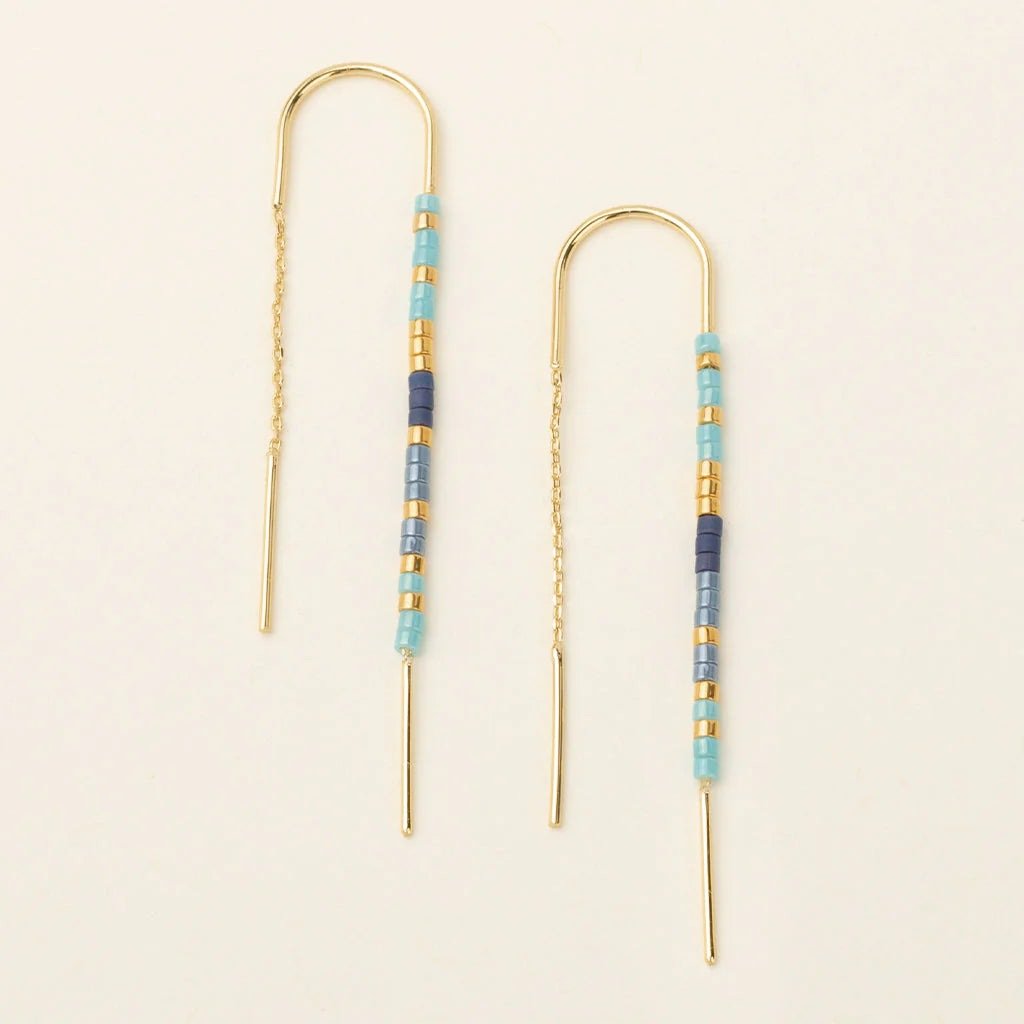 Cobalt Multi - Chromacolor Miyuki Thread Earring