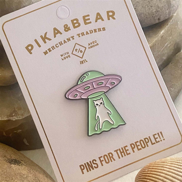 Coming Or Going? UFO Cat Lapel Pin - Lady of the Lake