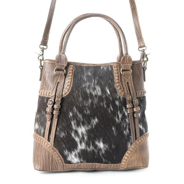 Crawford Canyon Tall Leather Hairon Crossbody Bag - Lady of the Lake