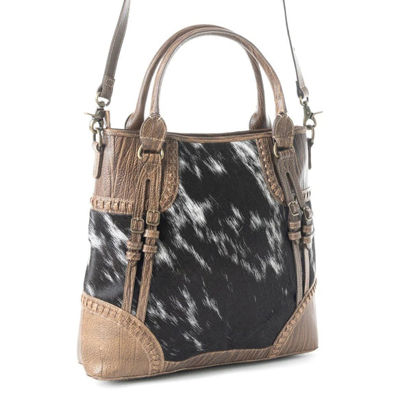 Crawford Canyon Tall Leather Hairon Crossbody Bag - Lady of the Lake