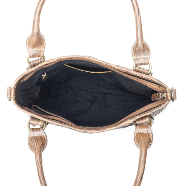 Crawford Canyon Tall Leather Hairon Crossbody Bag - Lady of the Lake