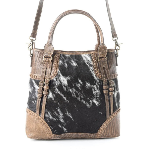 Crawford Canyon Tall Leather Hairon Crossbody Bag - Lady of the Lake