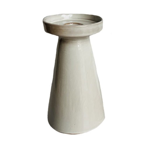 Cream Dual Taper / Pillar Candle Holder