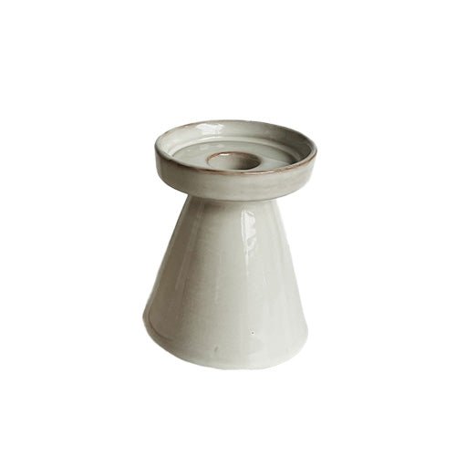 Cream Dual Taper / Pillar Candle Holder