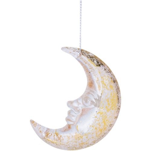 Crescent Moon With Face Ornament