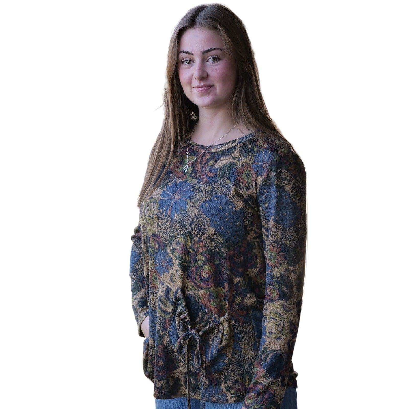 Cristina Printed Top With Pocket - Lady of the Lake