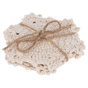 Crocheted Snowflake Coasters - Set of 4