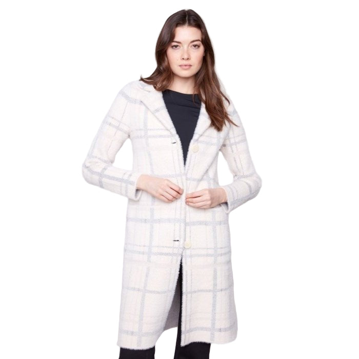 Dana Long Plaid Knit Coatigan - Lady of the Lake