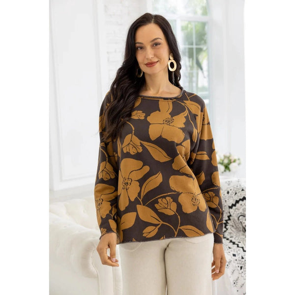 Danielle's Floral French Terry Sweater - Lady of the Lake