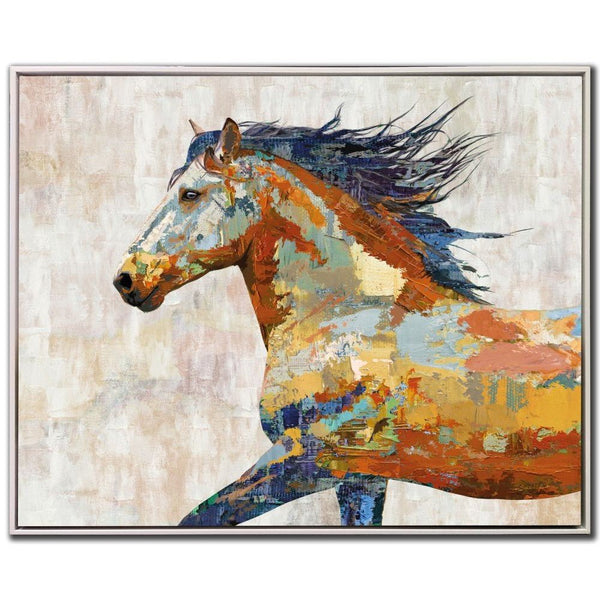 Dappled Horse - Hand Embellished Canvas In Floating Frame - Lady of the Lake