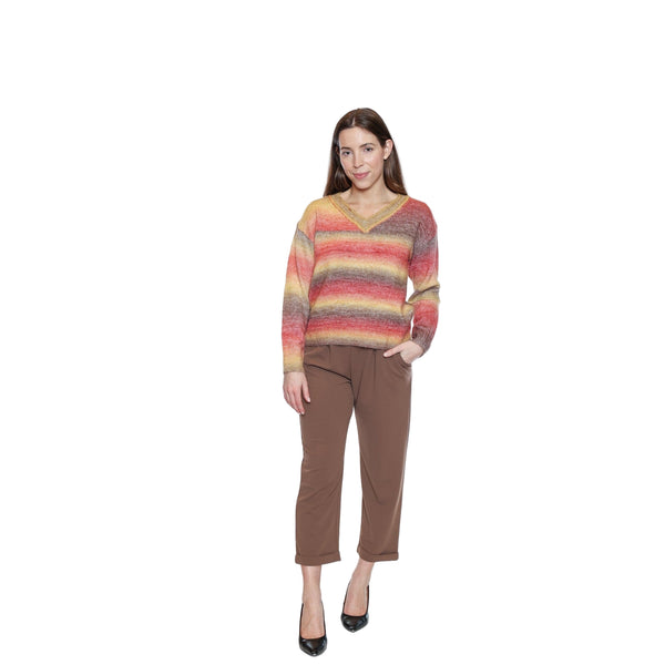 Delya V - Neck Striped Sweater - Lady of the Lake