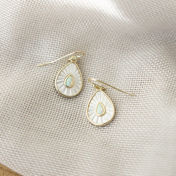 Dewdrop Earrings With Opalite - Lady of the Lake