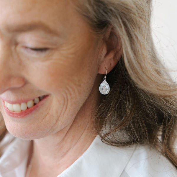 Dewdrop Earrings With Opalite - Lady of the Lake