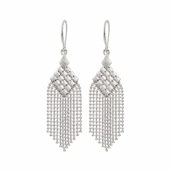 Diamond Shaped Tassel Drop Earrings - Lady of the Lake