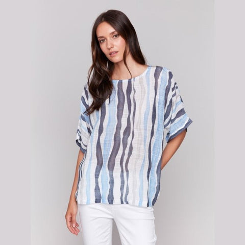 Diana Printed Cotton Gauze Dolman Blouse - Lady of the Lake