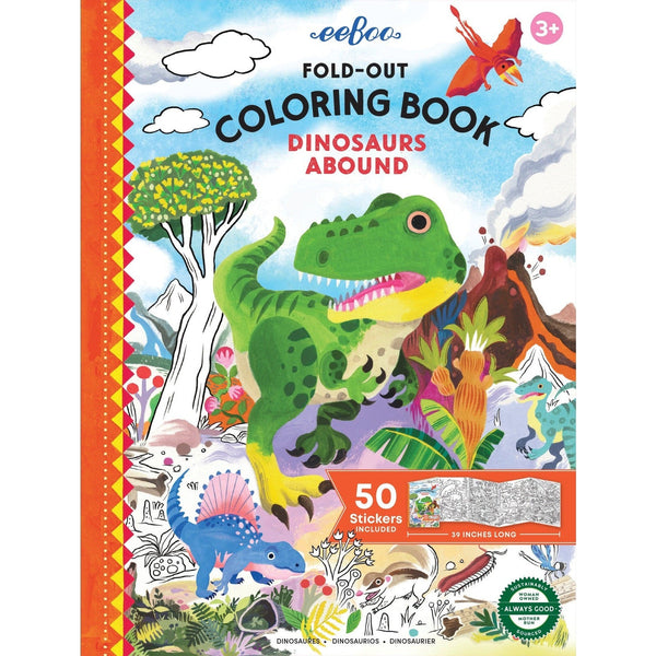 Dinosaurs Abound Fold - Out Coloring Book - Lady of the Lake