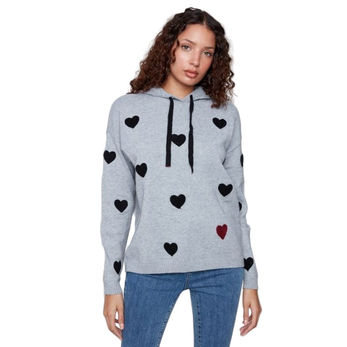 Diya Embroidered Hearts Hoodie Sweater - Lady of the Lake