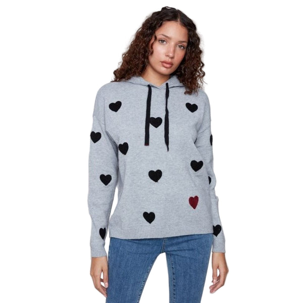Diya Embroidered Hearts Hoodie Sweater - Lady of the Lake