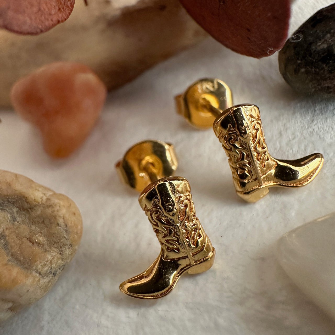 Dolly Cowboy Boot Stud Earrings - Lady of the Lake