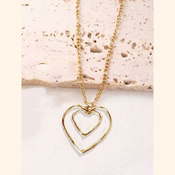 Double Heart Pendant Necklace - Lady of the Lake