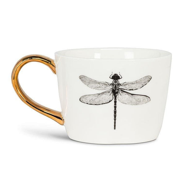 Dragonfly Low Mug With Gold Handle - Lady of the Lake
