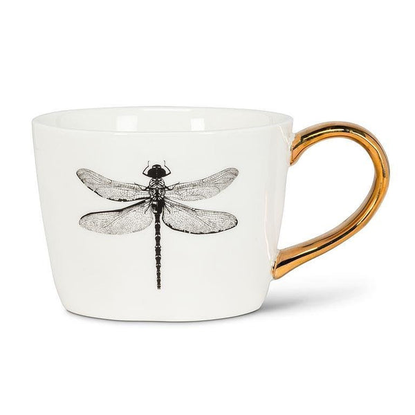 Dragonfly Low Mug With Gold Handle - Lady of the Lake