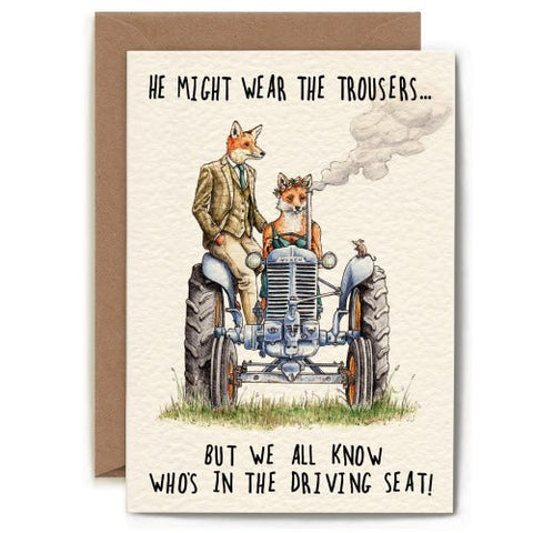 Driving Seat - Greeting Card - Engagement / Wedding