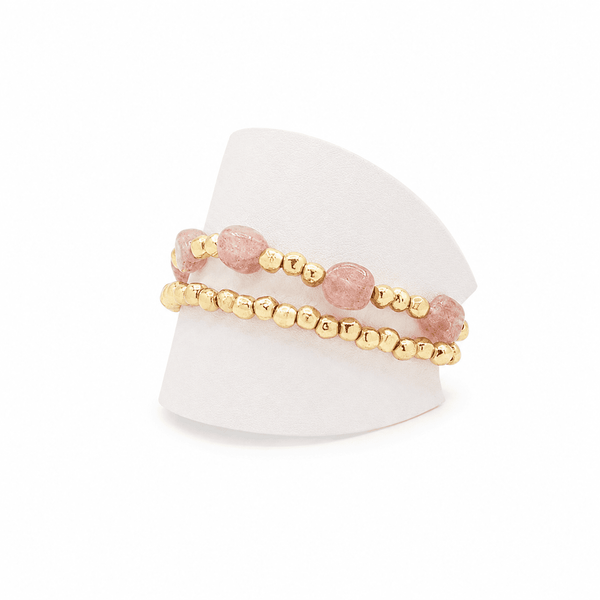Duo Bracelet With Natural Stones & Metal Beads - Lady of the Lake