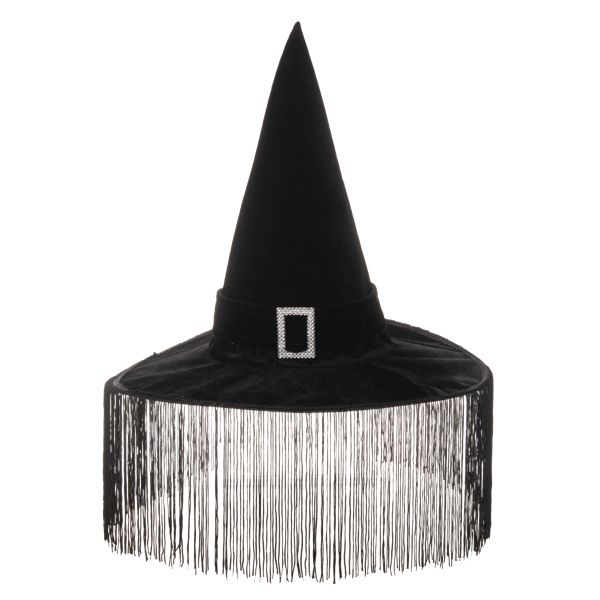 Black Witch Hat With Fringe