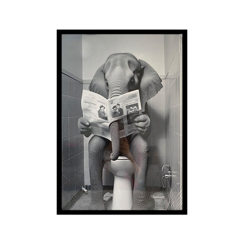 Elephant Reading Newspaper - Artwork - Lady of the Lake