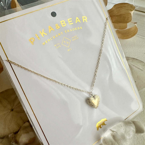 Elizabeth Vintage Heart Shaped Locket Charm Necklace - Lady of the Lake