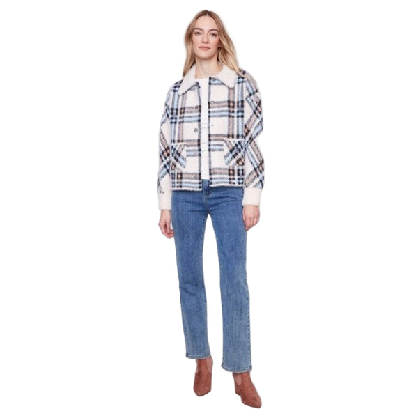 Elle Short Plaid Knit Jacket - Lady of the Lake