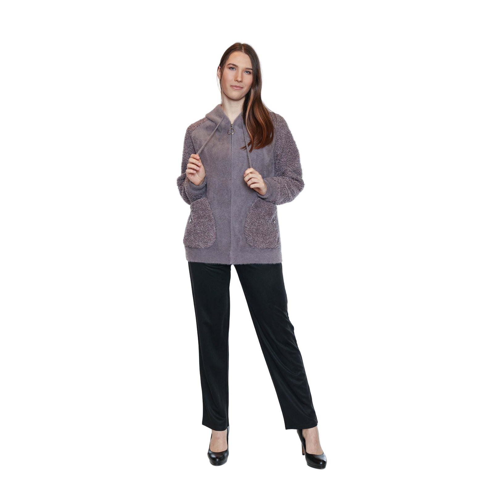 Emersyn Fuzzy Zip - Up Jacket With Pockets - Lady of the Lake